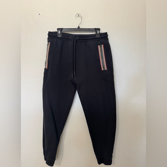 Burberry Icon -Stripe Track Pants Black Men's Size L